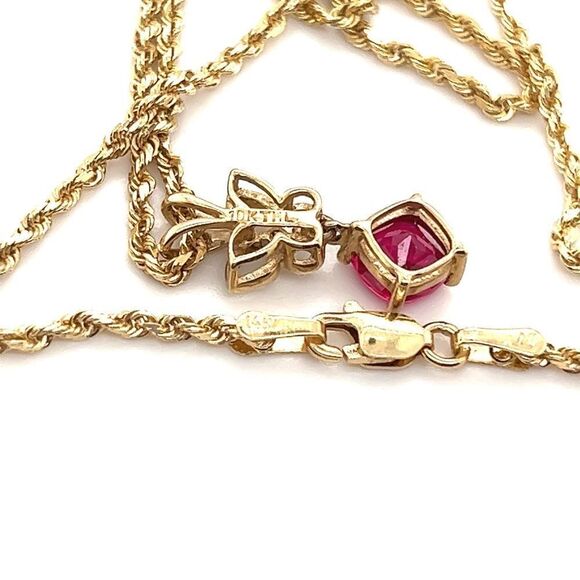 14k Rope Chain with 10k Gold Pendant - Picture 6 of 11